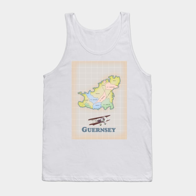 Guernsey vintage map Tank Top by nickemporium1